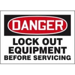 Lockout/Tagout Signs Danger Lock Out Equipment Before Servicing Signs Accuform MLKT014VP Safety Signs