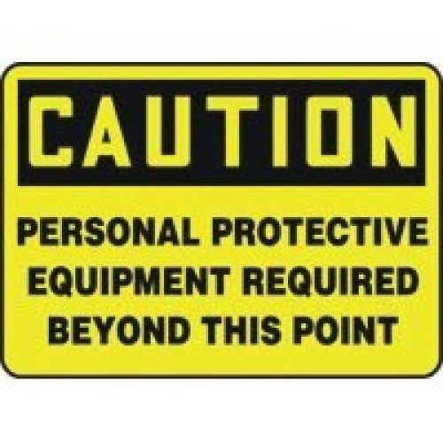 PPE Signs Caution Personal Protective Equipment Required Beyond This Point Signs Accuform MPPA656VP Safety Signs