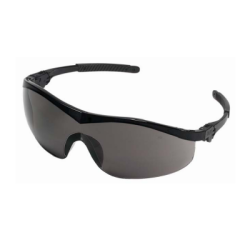 MCR Safety ST112 CREWS Storm Safety Glasses: Smoke/Gray Lens Black Frame 